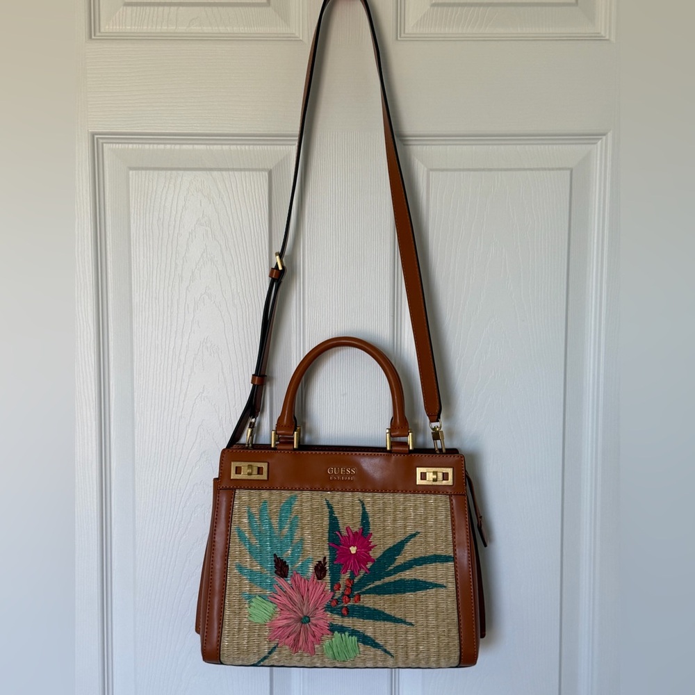 GUESS Katey Luxury Embroidered Medium Satchel Crossbody - Picture 15 of 16